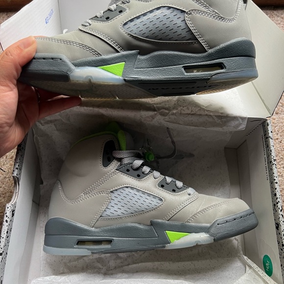 Air Jordan 5 retro Silver/green bean Flint Grey - Picture 3 of 7
